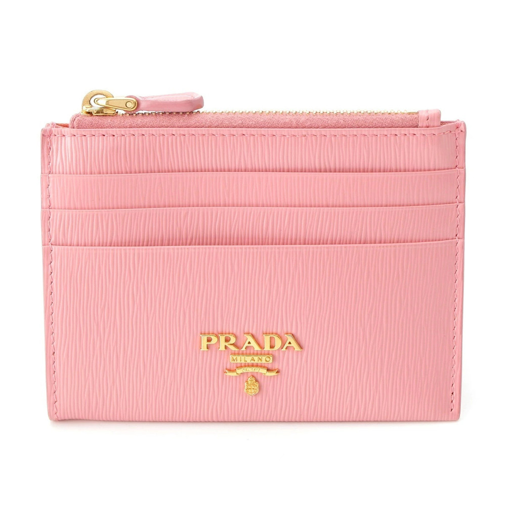 Prada Vitello Move Coin Card Case Wallet Pink